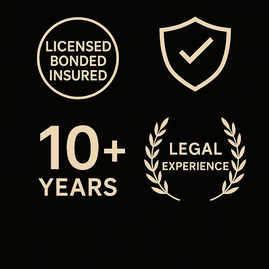 Licensed and bonded process server trust badges Oklahoma